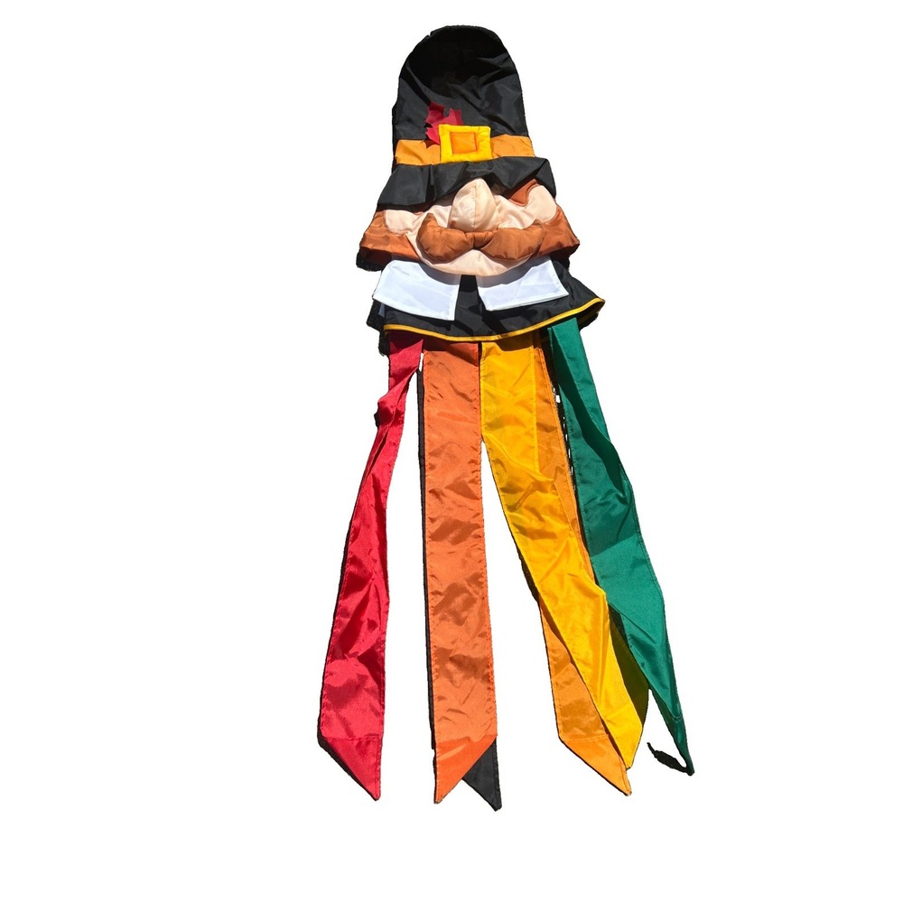Vintage Windsport Windsox Windsocks Thanksgiving Pilgrim Fall Harvest 47 Inch